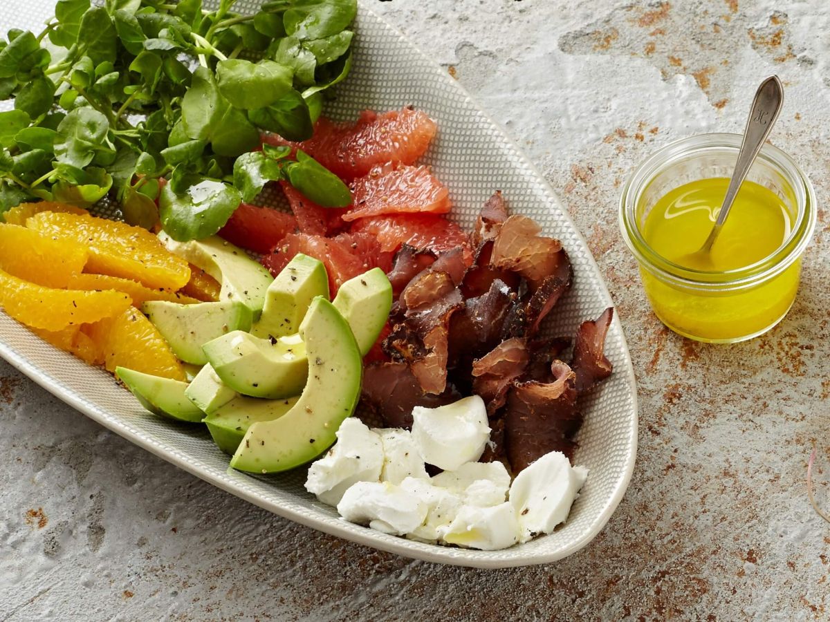Avocado & citrus salad with biltong